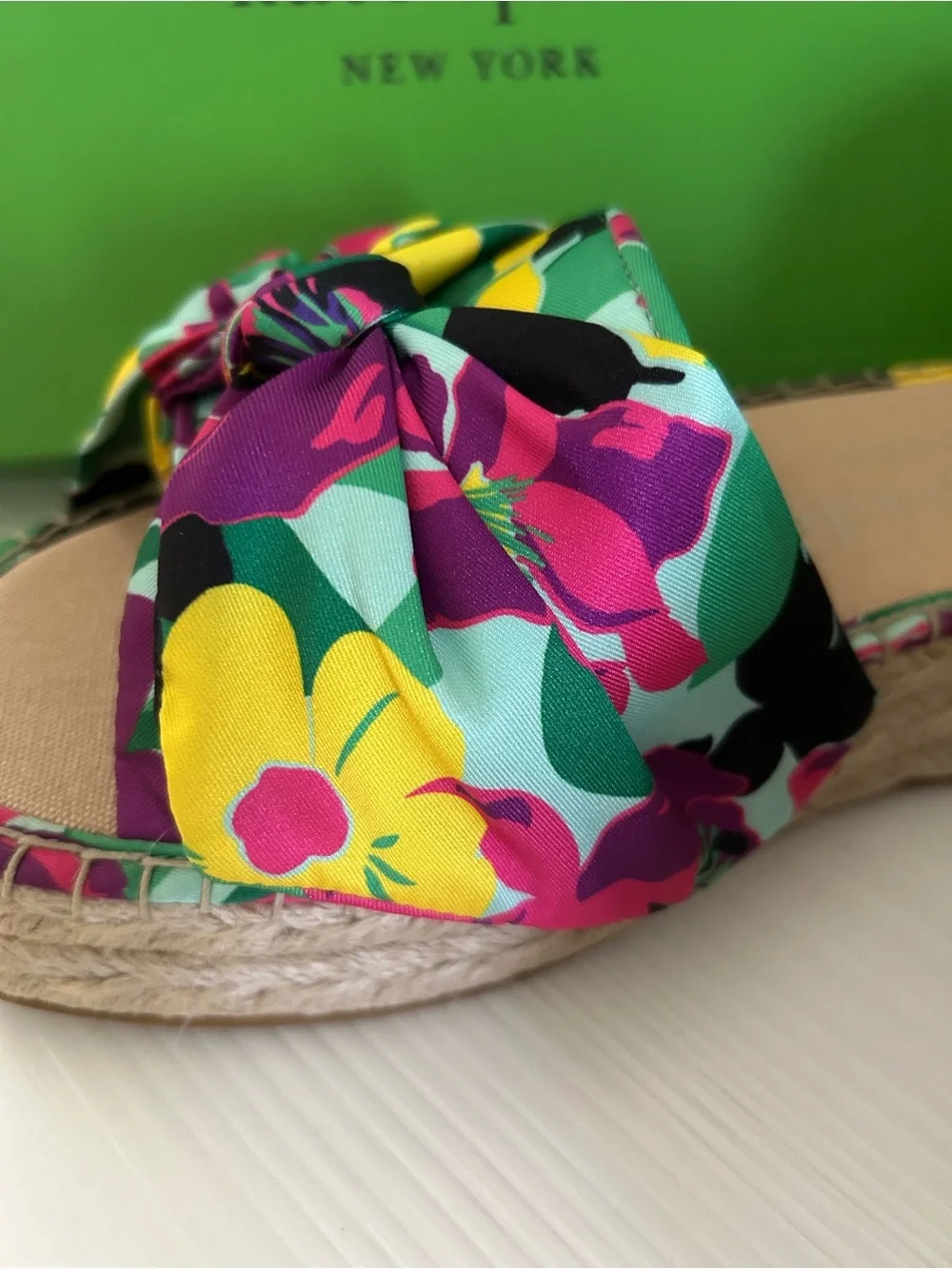 kate spade Multicolor Floral Knot Espadrille Slide